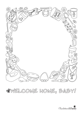 Welcome Home Baby Coloring Page