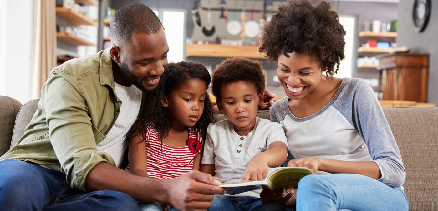 Family reading together