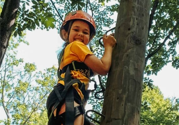 Ropes course and tree climbing at Triple C Camp summer camp in Virginia