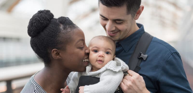 young family with new baby