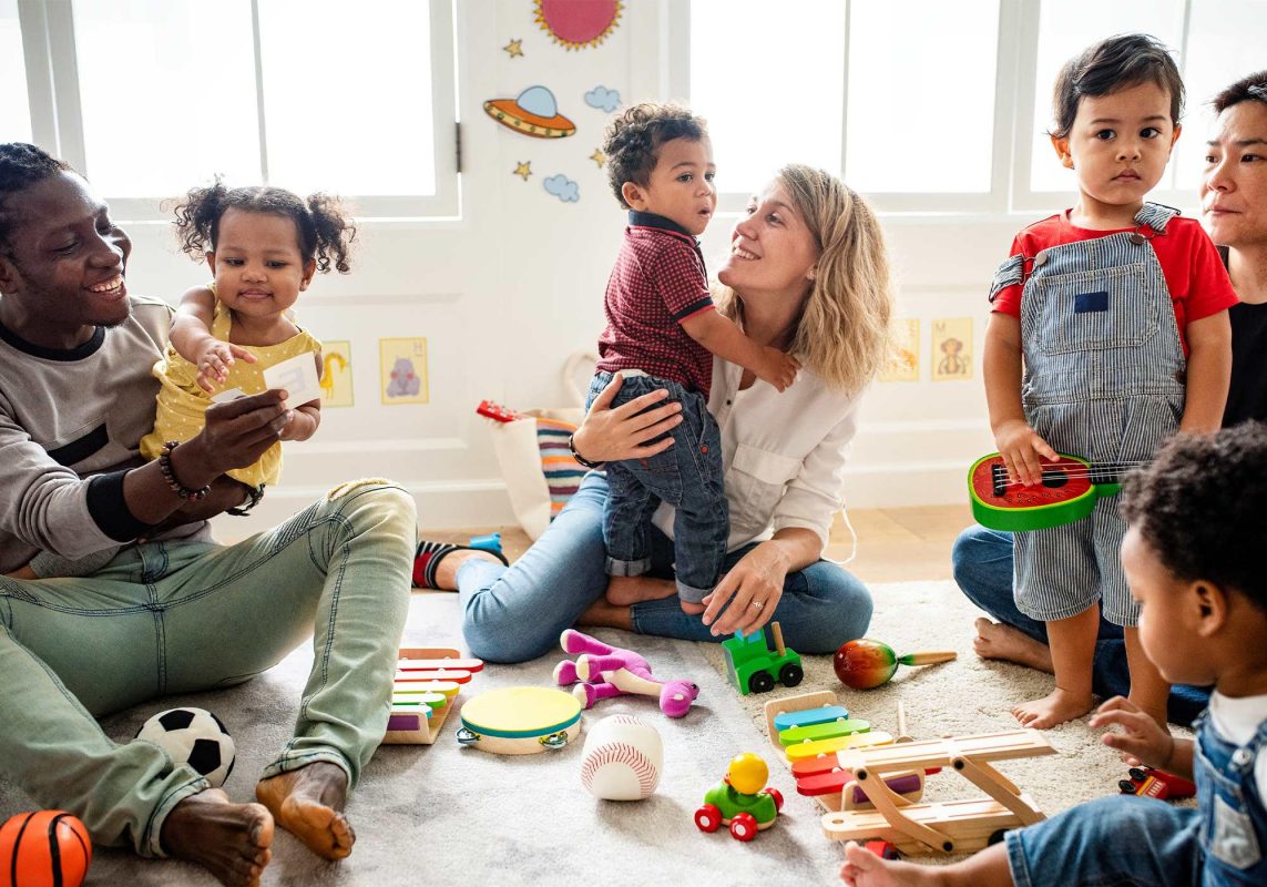 parents and toddlers enjoying a class