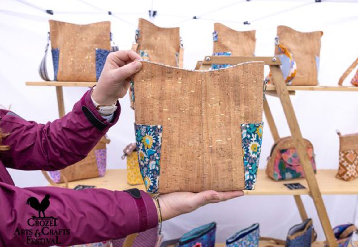 crafted bamboo tote bag
