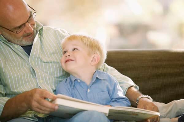 Grandparent reading to child