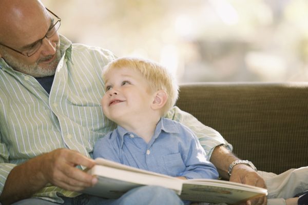 Grandparent reading to child