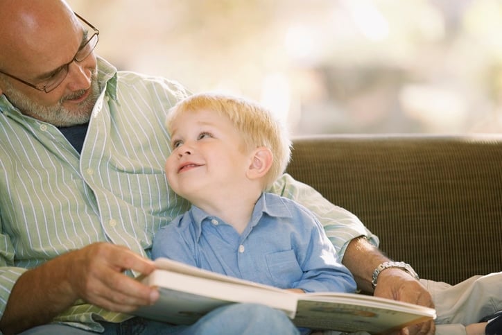 Grandparent reading to child