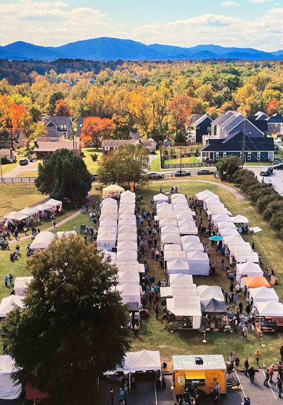 Ariel view of the Crozet Arts & Craft Festival